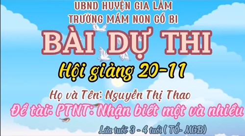 PTNT: Nhận biết một và nhiều - MGB